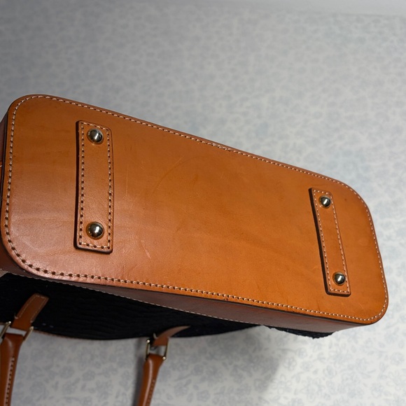 Dooney & Bourke Blue Cara Leather Tote | Python-Texture Shoulder Bag - Picture 10 of 16